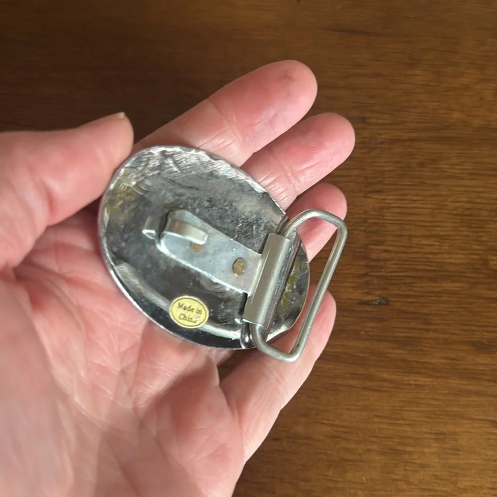 Silver and Gold toned Revolver Belt Buckle